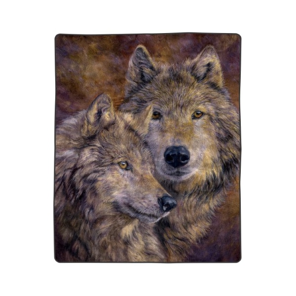 Hastings Home Heavy Fleece Blanket with Pair of Wolves Pattern 8-pound Faux Mink Blanket for Bed (74-in x 91-in) 340171QMO - main